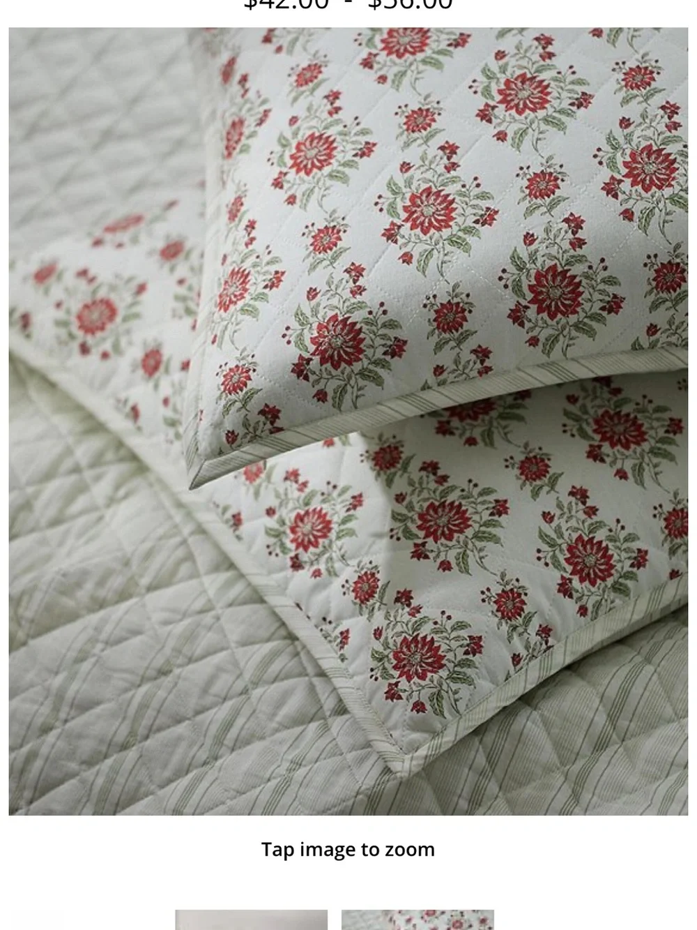 Lauren Ralph Lauren Maren Vintage Inspired Floral Cotton diamond stitch shams